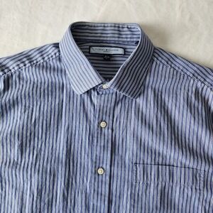 Tommy Hilfiger Ithaca Shirt Mens 16.5 34 - 35 Large Pin Stripe Button Up Cotton‎